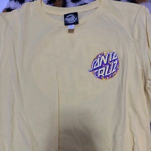 yellow santa cruz top//good condition